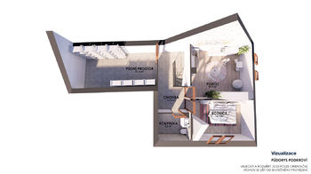 Půdorys vizualizace půdy - Prodej domu 191 m², Roudnice nad Labem