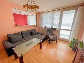 Pokoj č. 3 - obývací pokoj se vstupem na lodžii  - Prodej bytu 3+1 v osobním vlastnictví 88 m², Praha 6 - Řepy