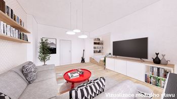  Obývací pokoj - vizualizace - Prodej bytu 2+kk v osobním vlastnictví 42 m², Lovosice