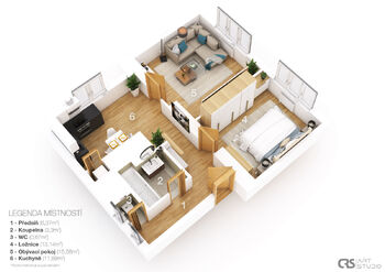 Prodej bytu 2+1 v osobním vlastnictví 62 m², Praha 4 - Modřany