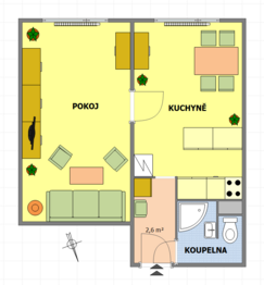 Prodej bytu 1+1 v osobním vlastnictví 37 m², Jablonec nad Nisou