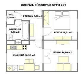 Prodej bytu 2+1 v osobním vlastnictví 50 m², Šumperk