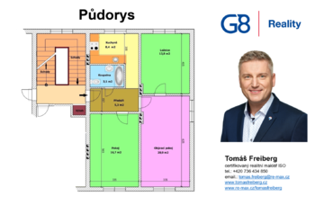 Půdorys - Prodej bytu 3+1 v osobním vlastnictví 68 m², Horní Vltavice