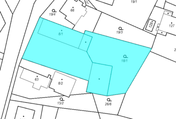 katastrální mapa - Prodej historického objektu 184 m², Jezbořice
