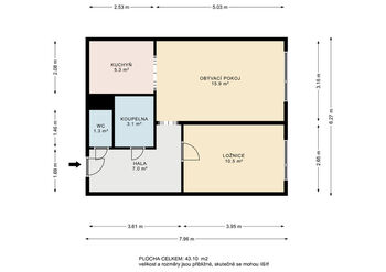 Pronájem bytu 2+kk v družstevním vlastnictví 45 m², Praha 9 - Letňany