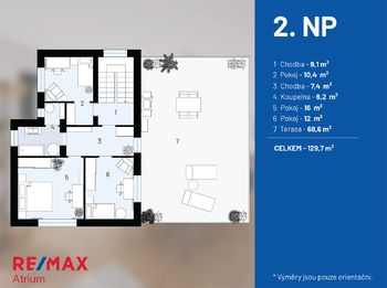 2. nadzemní podlaží - Prodej domu 210 m², Praha 4 - Záběhlice