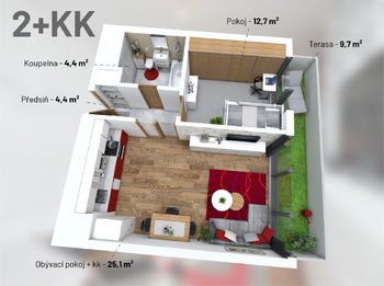 Prodej bytu 2+kk v osobním vlastnictví 66 m², Praha 5 - Stodůlky