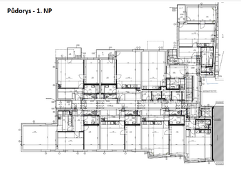 půdorys - 1. NP - Pronájem bytu 2+kk v osobním vlastnictví 49 m², Jablonec nad Nisou