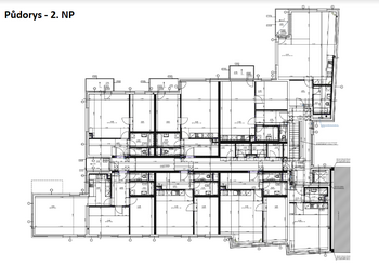 půdorys - 2. NP - Pronájem bytu 2+kk v osobním vlastnictví 49 m², Jablonec nad Nisou