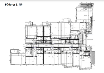 půdorys - 3. NP - Pronájem bytu 2+kk v osobním vlastnictví 49 m², Jablonec nad Nisou