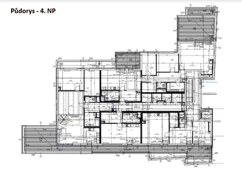 půdorys - 4. NP - Pronájem bytu 2+kk v osobním vlastnictví 49 m², Jablonec nad Nisou