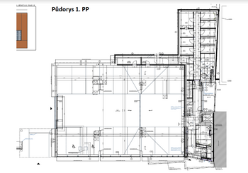 půdorys - 1. PP - Pronájem bytu 2+kk v osobním vlastnictví 49 m², Jablonec nad Nisou
