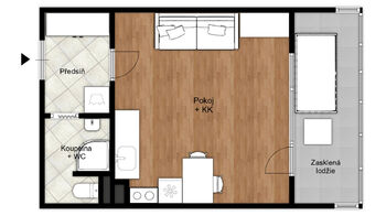 Pronájem bytu 1+kk v družstevním vlastnictví 27 m², Praha 4 - Kamýk