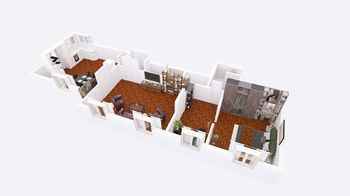 3D půdorys bytu s vizualizací - Prodej bytu 3+1 v osobním vlastnictví 99 m², Zdice