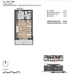 Pronájem bytu 1+kk v osobním vlastnictví 37 m², Plzeň