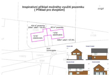 Příklad využití pozemku pro inspiraci - Prodej pozemku 1133 m², Zruč nad Sázavou