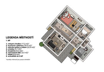 půdorys - Prodej domu 200 m², Železný Brod