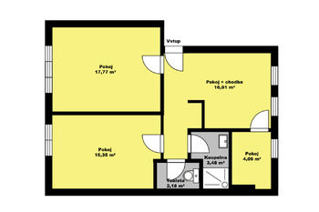 Prodej bytu 2+kk v osobním vlastnictví 50 m², Cerhenice