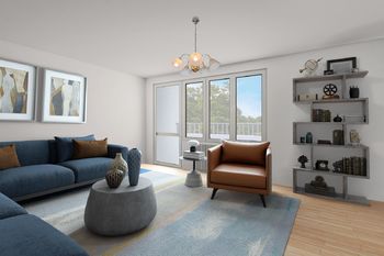 Obývací pokoj - vizualizace - Prodej bytu 3+1 v osobním vlastnictví 75 m², Kněževes