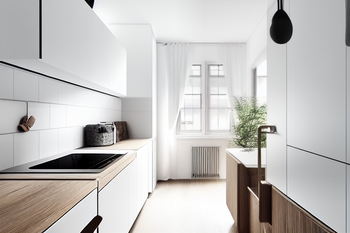 Kuchyně - vizualizace - Prodej bytu 3+1 v osobním vlastnictví 75 m², Kněževes