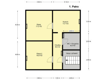PŮDORYS 1. PATRO - Prodej domu 190 m², Nymburk