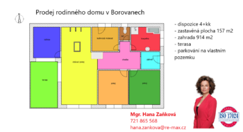 plánek - Prodej domu 135 m², Borovany