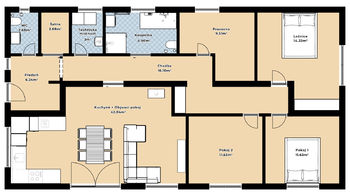 Půdorys - Prodej domu 126 m², Roudné