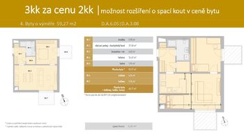 Prodej bytu 2+kk v osobním vlastnictví 59 m², České Budějovice