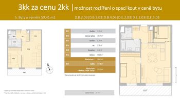 Prodej bytu 3+kk v osobním vlastnictví 59 m², České Budějovice