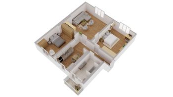 3D Půdorys bytu - Prodej bytu 3+1 v osobním vlastnictví 85 m², Ústí nad Labem