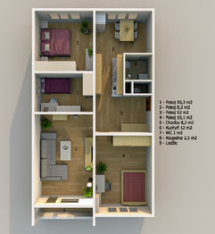 Prodej bytu 4+1 v osobním vlastnictví 77 m², Chomutov