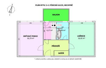 Prodej bytu 2+1 v osobním vlastnictví 52 m², Bechyně