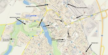 Mapa okolí - Pronájem bytu 1+kk v osobním vlastnictví, Čáslav