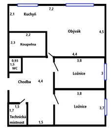 Prodej bytu 3+kk v osobním vlastnictví 73 m², Praha 10 - Kolovraty