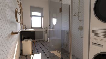 vizualizace koupelna 2 - Prodej bytu 3+1 v osobním vlastnictví 104 m², Brno