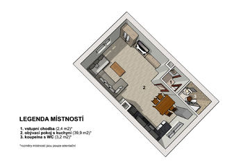 Prodej bytu 1+kk v osobním vlastnictví 45 m², Smržovka