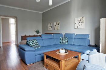 Obývací pokoj 27,9 m2 - Pronájem bytu 2+1 v družstevním vlastnictví 82 m², Brno