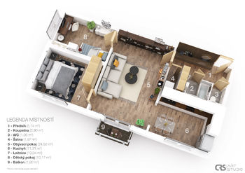 Prodej bytu 3+kk v osobním vlastnictví 70 m², Hostouň