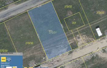 Přibližné rozměry pozemku - Prodej pozemku 832 m², Klabava
