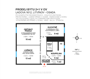 Prodej bytu 2+1 v osobním vlastnictví 57 m², Litvínov