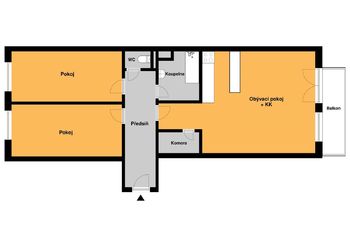 Plánek bytu - Prodej bytu 3+kk v osobním vlastnictví 77 m², Český Brod