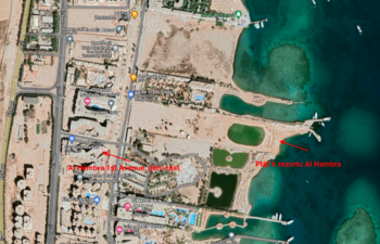 Vyznačení pláže na mapě - Prodej bytu 1+kk v osobním vlastnictví 49 m², Hurghada