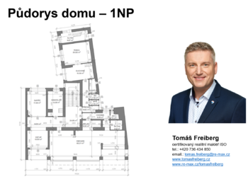 Půdorys 1NP - Prodej nájemního domu 985 m², Písek