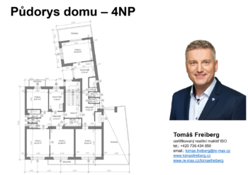 Půdorys 4NP - Prodej nájemního domu 985 m², Písek