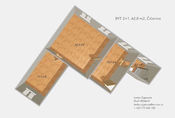 Prodej bytu 2+1 v osobním vlastnictví 63 m², Číčenice