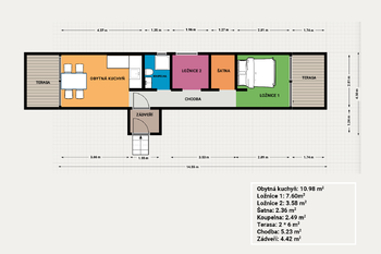 Půdorys - Prodej domu 70 m², Loučná pod Klínovcem