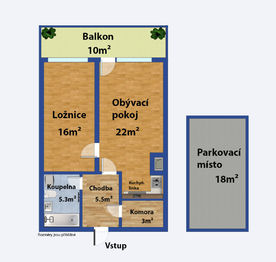 Prodej bytu 2+kk v osobním vlastnictví 50 m², Praha 9 - Vysočany