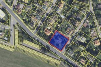 Katastrální mapa - Prodej pozemku 1135 m², Praha 9 - Kbely