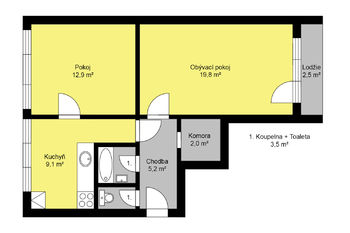 Prodej bytu 2+1 v osobním vlastnictví 55 m², Nymburk
