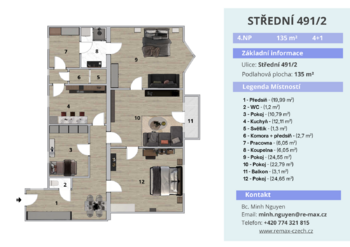 Pronájem bytu 4+1 v osobním vlastnictví 135 m², Ostrava